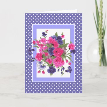 Happy Mother's Day. Butterflies & Flowers  Card