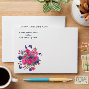 Happy Mother's Day. Butterflies & Flowers  Envelope