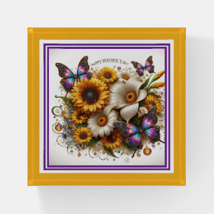 Happy Mother's Day Butterflies, Sunflowers Paperweight
