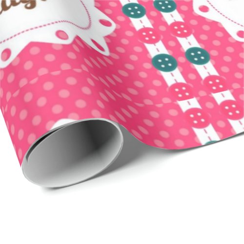 Happy Mothers Day Buttons Wrapping Paper