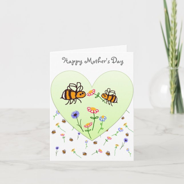 Happy Mother's Day BuzzAboutBees Greeting Card (Front)