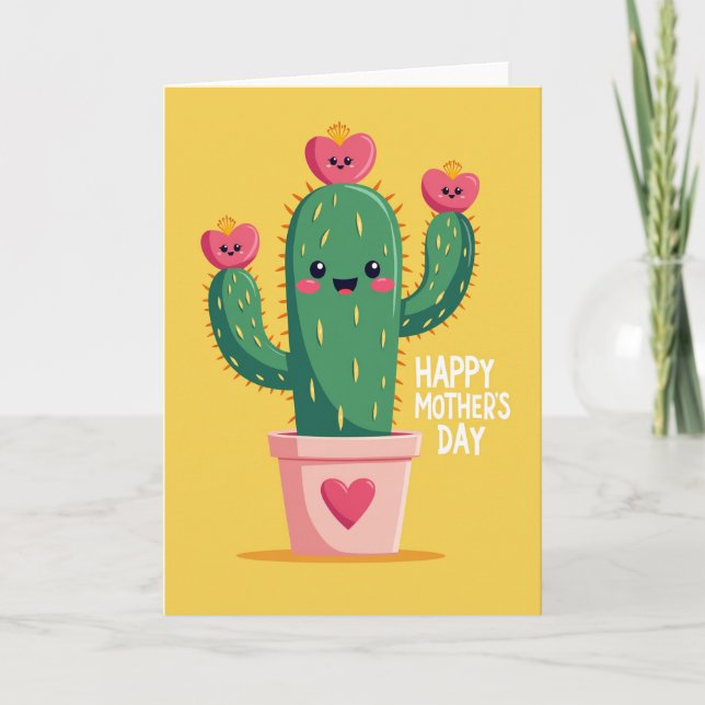 Happy Mothers Day Cactus Card (Front)