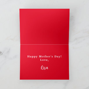 Happy Mother's Day Card, Favorite Child, Custom Ca Thank You Card