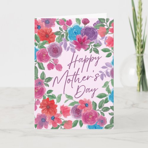 Happy Mothers day Card Floral Greeting Card