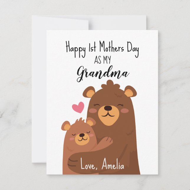 Happy Mothers Day Card For Grandma, First Mother's (Front)