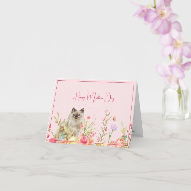 Happy Mother's Day Card from the Cat (Orchid)