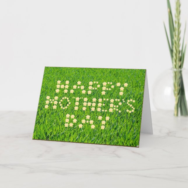 Happy Mother's Day Card Printable Paw Prints Font (Front)