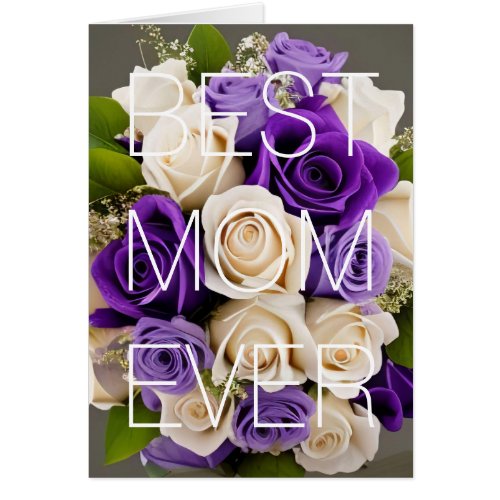 Happy Mothers Day Card Purple Roses Floral