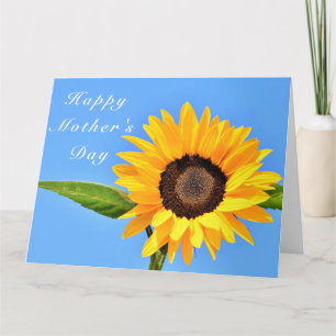Happy Mother's Day Card Sunflower on Blue Sky 