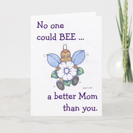 Happy Mother's Day Card W/ Cartoon Bee
