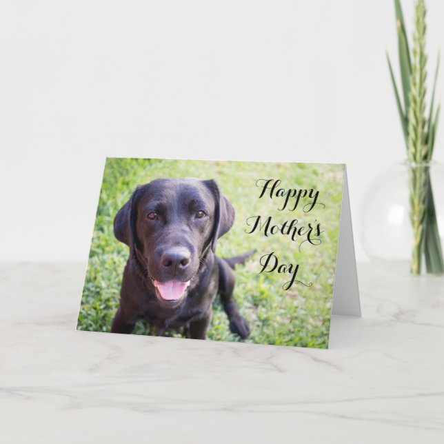 Happy Mother's Day Card with black labrador (Front)