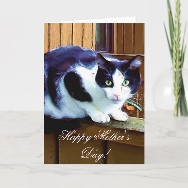 Happy Mother's Day cat greeting Card (Front)