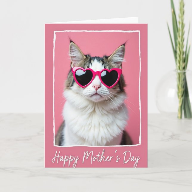 Happy Mothers Day Cat Photo Card (Front)