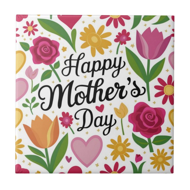 Happy Mothers Day Ceramic Tile (Front)