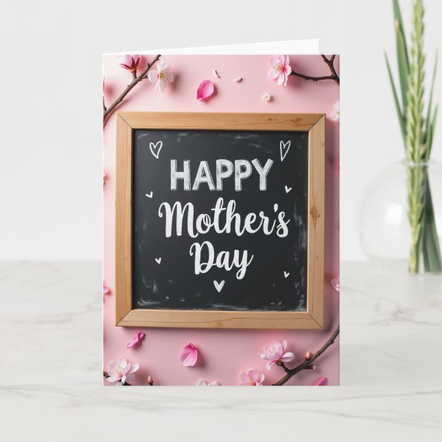 Happy Mothers Day Chalkboard Card (Front)