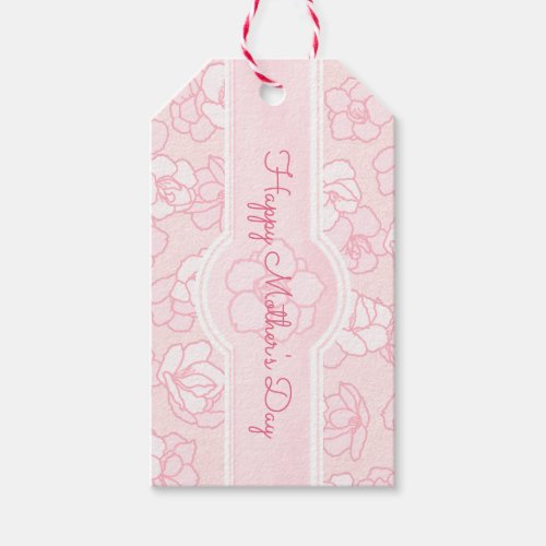 Happy Mothers Day Cherry Blossoms on Pink Gift Tags