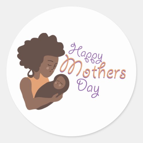 Happy Mothers Day Child Classic Round Sticker