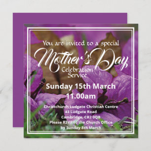 HAPPY MOTHER'S DAY Church Service Event Floral Invitation