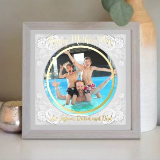 Happy Mothers Day Circle Photo Paper Floral Border