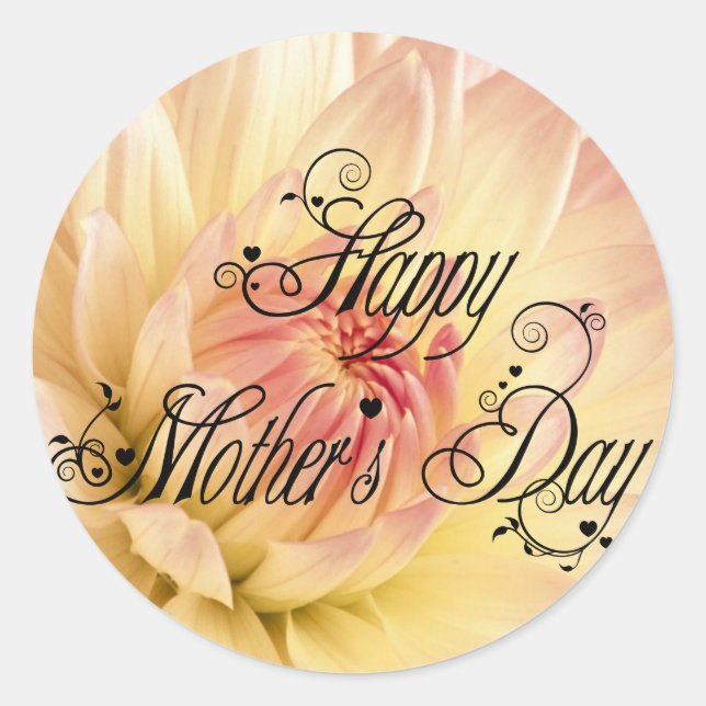 Happy Mothers Day Classic Round Sticker (Front)