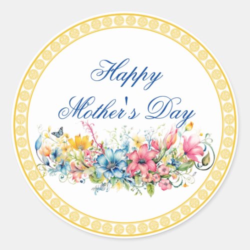 Happy Mothers Day Classic Round Sticker