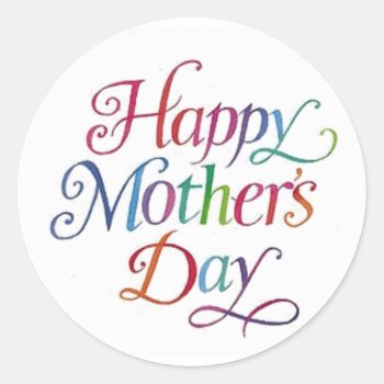 Happy Mother's Day Classic Round Sticker by KraftyKays at Zazzle