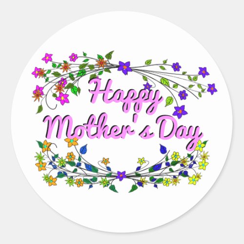 Happy Mothers Day Classic Round Sticker