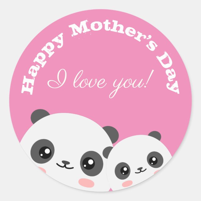 Happy Mother's Day Classic Round Sticker (Front)