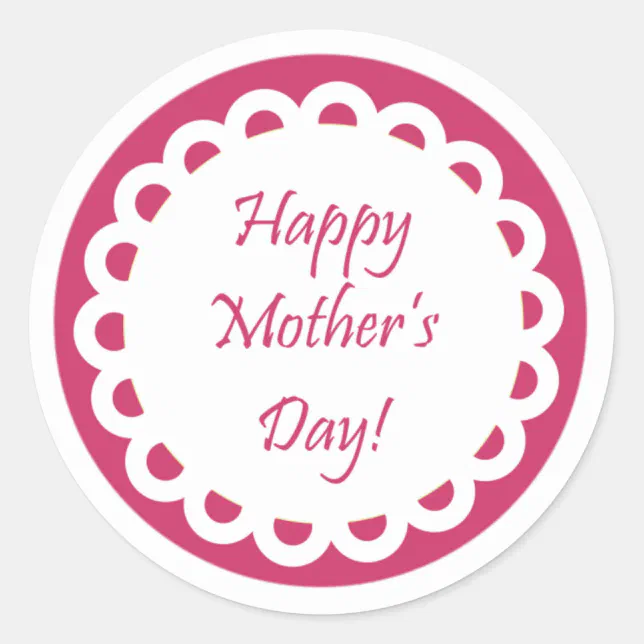 Happy Mothers Day Classic Round Sticker Zazzle