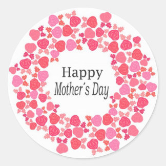 happy mothers day classic round sticker