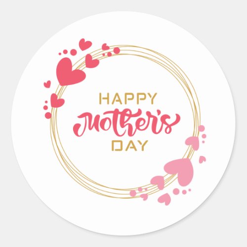 Happy Mothers Day Classic Round Sticker