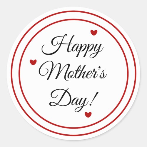 Happy Mothers Day Classic Round Sticker