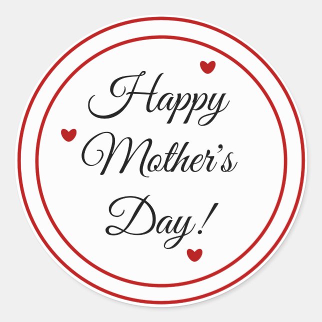 Happy Mother's Day Classic Round Sticker (Front)