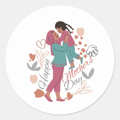 Happy mothers day classic round sticker