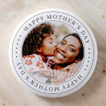 Happy Mother's Day Classic Simple Photo Button<br><div class="desc">This simple and classic design is composed of serif typography and add a custom photo.</div>