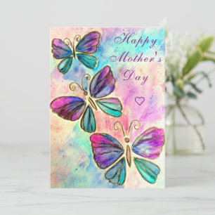 Happy Mother's Day - Colorful Butterflies Flying