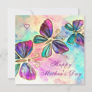 Happy Mother's Day - Colorful Butterflies Flying -