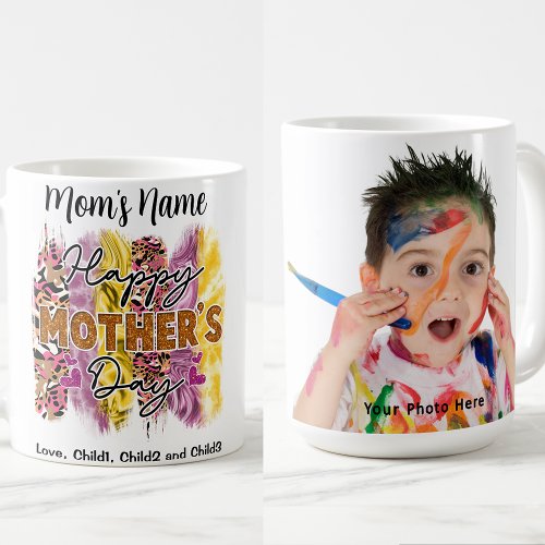 Happy Mothers Day Colorful Customizable Photo Coffee Mug