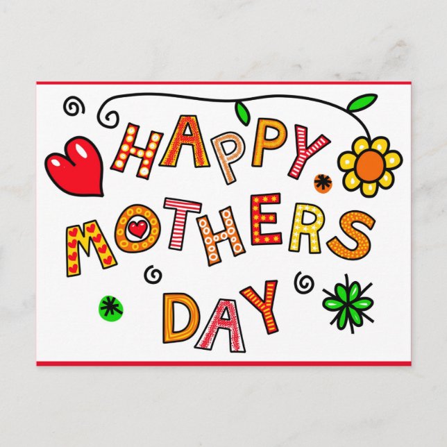 Happy Mother's Day, colorful design, Postcard (Front)