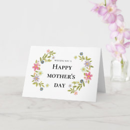 Happy Mother's Day Colorful Flowers Greeting Card