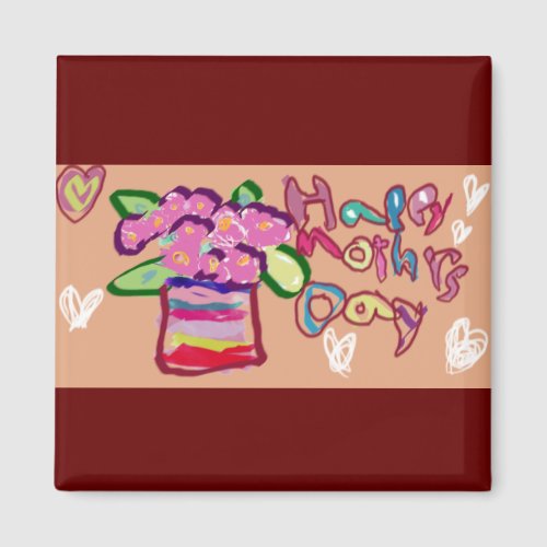 Happy mothers day  colorful magnet