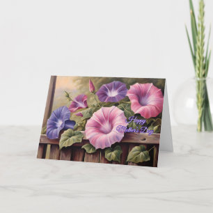 Happy Mother's Day Colorful Morning Glory Flowers Holiday Card