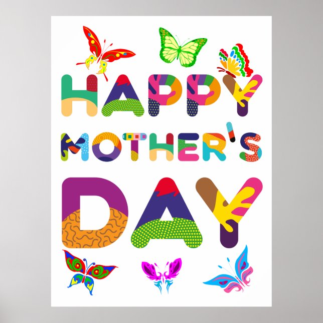 Happy Mother's Day Colorful Poster (Front)