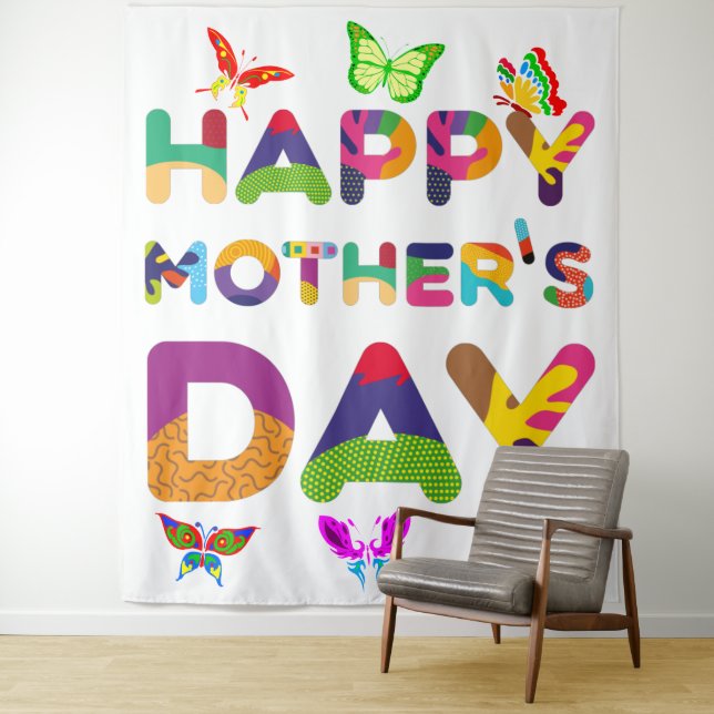 Happy Mother's Day Colorful Tapestry (In Situ)