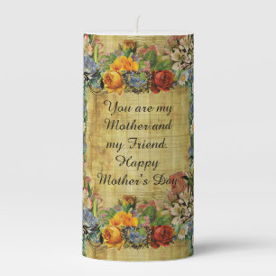 Happy Mother's Day Country Style Pillar Candle