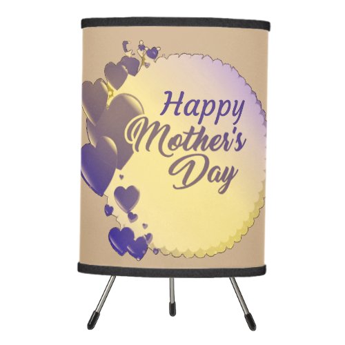 Happy Mothers Day  Creative Hearts Round Frame Tripod Lamp