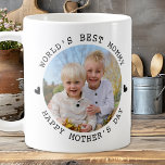 Happy Mother's Day Custom 2 Photo Cute Mommy Coffee Mug<br><div class="desc">Celebrate Mother's Day in style with our Personalized Mother's Day Mug. This modern yet cute mug is the ideal way to show your mom just how much she means to you. Featuring two round photo templates, it's perfect for adding cherished pictures from the kids, making it a heartfelt keepsake she'll...</div>
