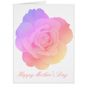 Happy Mother's Day Custom Floral Pink Rose Flower Cards