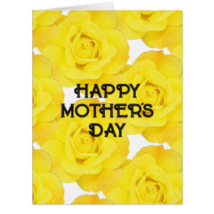 Happy Mother's Day Custom Message Yellow Floral Cards