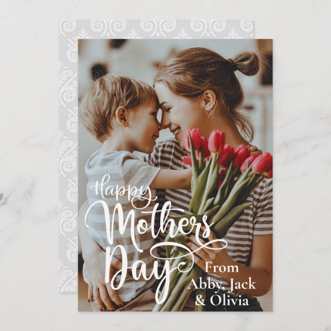 Happy Mother's Day Custom Photo and Text Card (Front/Back)